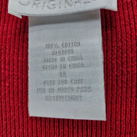 Designers Original Womens Sweater Red Size 1X 100% Cotton Button Down Long - Picture 7 of 16